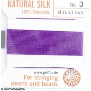 Griffin helmisilkki No 3 (0.50 mm) ametisti, 2 m