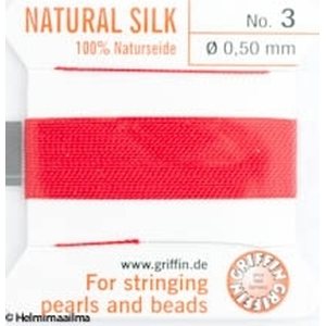 Griffin helmisilkki No 3 (0.50 mm) punainen, 2 m