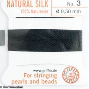 Griffin helmisilkki No 3 (0.50 mm) musta, 2 m