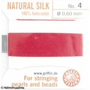 Griffin helmisilkki No 4 (0.60 mm) garnet (tummanpunainen), 2 m