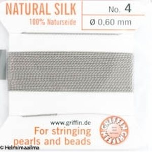 Griffin helmisilkki No 4 (0.60 mm) harmaa, 2 m