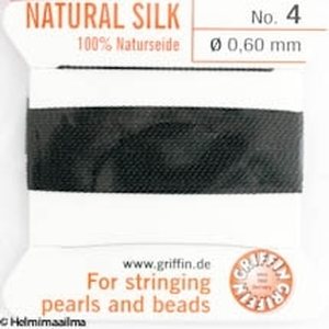 Griffin helmisilkki No 4 (0.60 mm) musta, 2 m