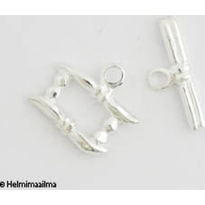 Salpalukko suorakulmio 13x8 mm, salpa 14,5 mm 925 sterlinghopeaa, 1 pari