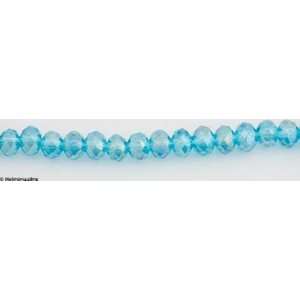 Lasihelmi fasetti abakus turkoosi 8 x 6 mm, 10 kpl