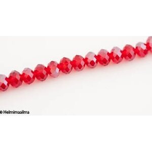 Lasihelmi fasetti abakus punainen 8 x 6 mm, 10 kpl