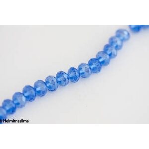 Lasihelmi fasetti abakus sininen 8 x 6 mm, 10 kpl