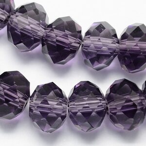 Lasihelmi fasetti abakus violetti 8 x 6 mm, 10 kpl