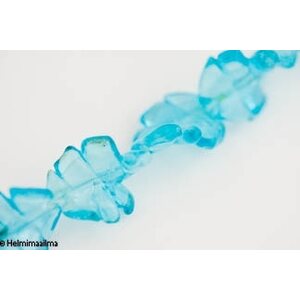 Hopeafoliohelmi lehti twist turkoosi 25x30 mm, 1 kpl
