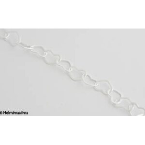 Sydänketju 16x11 mm hopeanvärinen, 1 metri