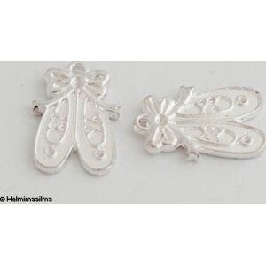 Riipus kengät/balettitossut hopeanvärinen 20x13 mm, 5 kpl