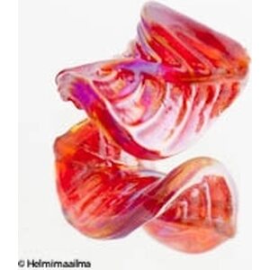 Lamppuhelmi lehti twist punainen AB päällysteinen n. 26x30 mm, 1 kpl