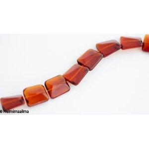 Lasihelmi kierteinen suorakulmio 15x18 mm ruskea, 5 kpl