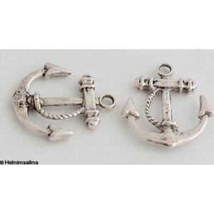 Riipus tiibetinhopeinen ankkuri n. 23x20 mm, 3 kpl