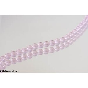 Lasihelmi pyöreä 10 mm vaaleanpunainen, n. 28-30 cm nauha