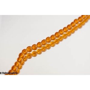 Lasihelmi pyöreä 10 mm meripihka, n.30 cm nauha