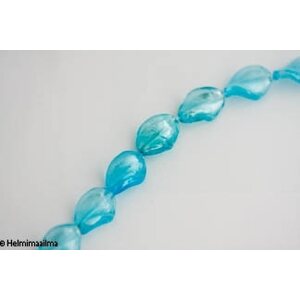 Hopeafoliohelmi twist turkoosi n. 15x20 mm, 1 kpl