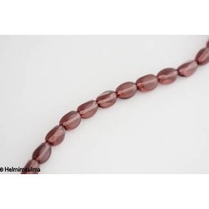 Lasihelmi twist ametisti n. 13x9 mm, n. 32 cm nauha