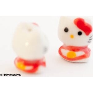 Posliinihelmi Hello Kitty punainen n. 16,5x14 mm, 1 kpl