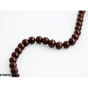 Helmiäislasihelmi pyöreä 8 mm, suklaanruskea, n. 81 cm nauha