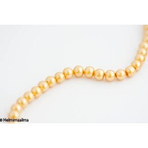 Helmiäislasihelmi pyöreä 8 mm, kulta, n. 81 cm nauha