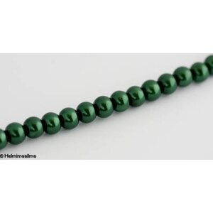 Helmiäislasihelmi pyöreä 8 mm, tummanvihreä, n. 81 cm nauha