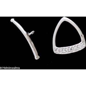 Salpalukko kristalleilla, 13x12mm, salpa 17 mm 925 sterlinghopeaa, 1 pari