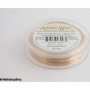 Artistic wire kuparilanka 0,64 mm (22 GA) tummumaton messinki 13,7 m puola
