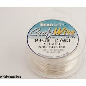 CraftWire tahriintumaton hopea 0,50 mm (24 GA), 9,1 m puola