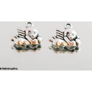 Riipus tiibetinhopeinen enkeli n. 16x13,5 mm, 4 kpl