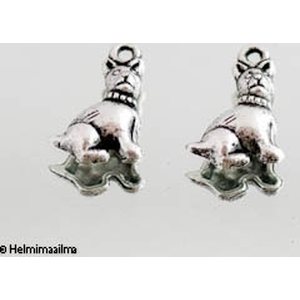 Riipus tiibetinhopeinen koira n. 17,5x12 mm, 4 kpl