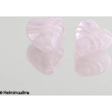 Lamppuhelmi sydän 12 mm vaaleanpunainen hurrikaani, 1 kpl