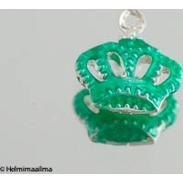 Riipus kruunu emaloitu vihreä n. 16,5 mm, 1 kpl