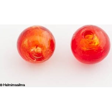 Hopeafoliohelmi pyöreä 12 mm punainen, 1 kpl
