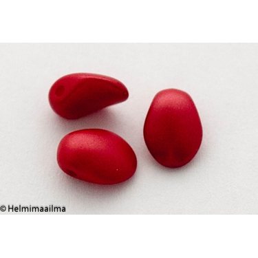 Estrela Tulppaanin terälehti helmiäislasihelmi punainen 8 x 6 mm, 10 kpl