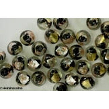 Kulta- ja hopeafoliohelmi pyöreä musta 12 mm, 1 kpl