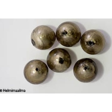 Hopeafoliohelmi pyöreä 16 mm, harmaa, n. 3 mm reikä, 1 kpl