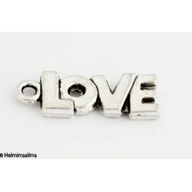 Riipus "LOVE" 21 x 8 mm antiikkihopea, 2 kpl