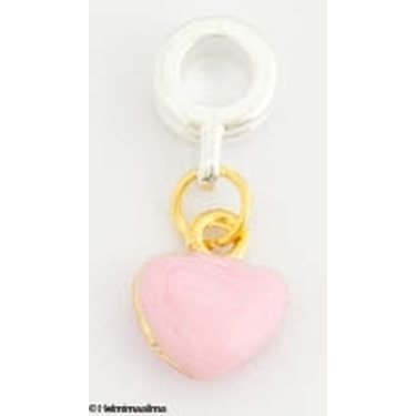 Pandora riipus emaloitu vaaleanpunainen sydän 10 x 24 mm, 1 kpl