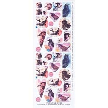Paperikuvat / Collage sheet värikkäät linnut, 1 arkki 10,5 x 28 cm
