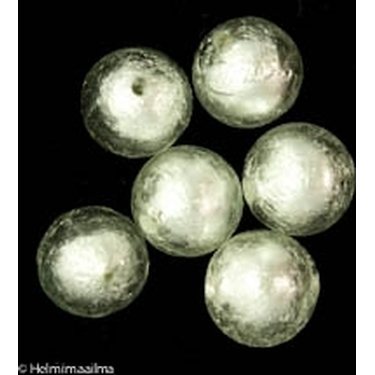 Hopeafoliohelmi pyöreä 16 mm, kirkas, n. 3 mm reikä, 1 kpl