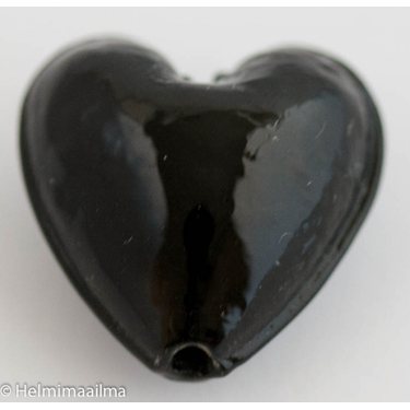 Lamppuhelmi sydän musta 20 mm, 1 kpl