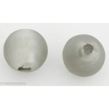 Hopeafoliohelmi pyöreä 10 mm huurrettu harmaa, 1 kpl