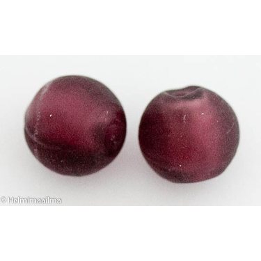 Hopeafoliohelmi pyöreä 10 mm huurrettu violetti/ametisti, 1 kpl