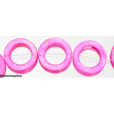 Simpukankuorihelmi pyöreä 30 mm pinkki, 1 kpl