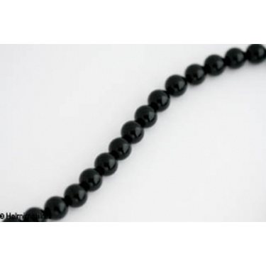 Musta onyx pyöreä 6 mm, n. 40 cm nauha