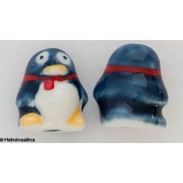Posliinihelmi pingviini sininen, 16,5x15x12 mm, 1 kpl