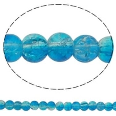 Särölasihelmi sininen+kirkas pyöreä 6 mm, n. 81 cm nauha
