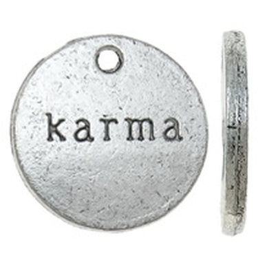 Riipus "karma" pyöreä 18 mm antiikkihopea, 4 kpl