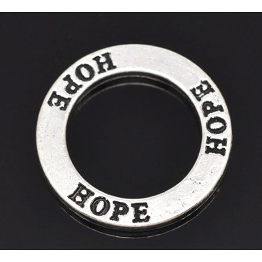 Metallihelmi / rengas "HOPE" 23 mm, 1 kpl