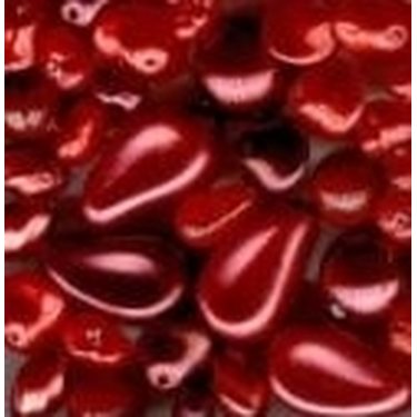 Estrela helmiäislasihelmilajitelma punaiset helmet, 100 grammaa
